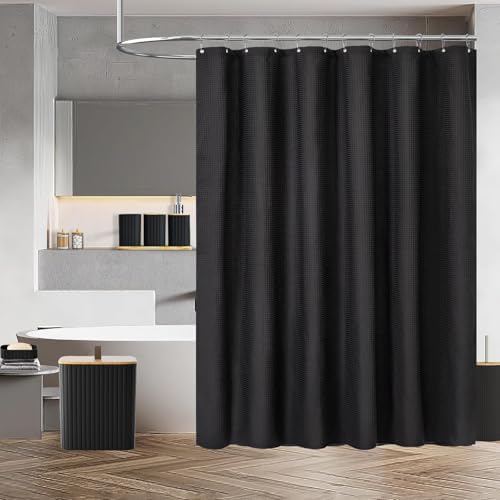 Black Bathroom Set Shower Curtain Set Complete with Trash Can-22PCS