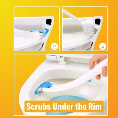 Disposable Toilet Bowl Brush Holder System with Flushable Refill Pads