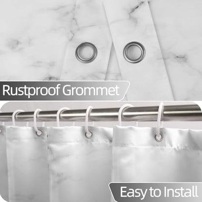 Gray Marble Waterproof Bathroom Shower Curtain 65x72 inches