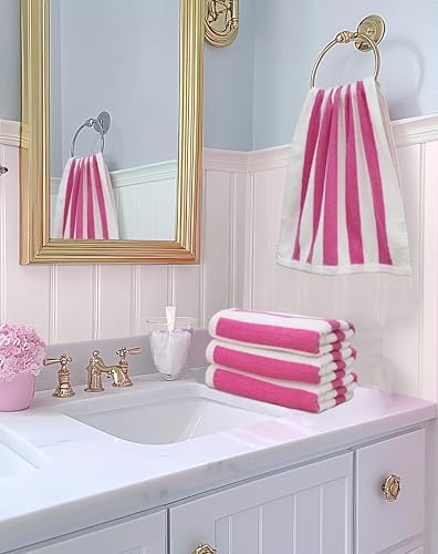 ORIGINAL KIDS Hand Towels - 100% Cotton Set of 6 Cabana Stripe Soft Towels
