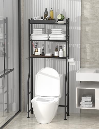Livilord 3-Tier Over Toilet Storage, Anti-Tip, 64" H, Black