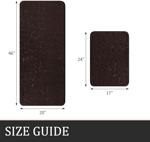 YIHOUSE Bathroom Rugs Mat Set, Memory Foam Bath Mat 2 Piece Brown