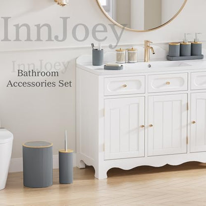 10PC Bathroom Accessories Set, Grey Bathroom Decor Accessory Sets