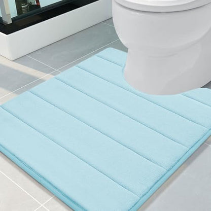 Buganda Memory Foam U-Shaped Toilet Rugs 24 x 20, Absorbent Bathroom mat