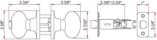 Design House 750497 Egg Privacy Bed and Bath Door Knob Satin Nickel