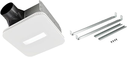 Broan-NuTone AER80CCTK CleanCover Bath Fan, 80 CFM, 0.7 Sone, with Selectable CCT LED Light, Energy Star & MHB4 Hanger Bar Set for InVent Series Bath Exhaust Fans, Silver, Steel, 4 Pieces