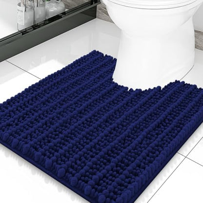 Smiry Bathroom Toilet Rugs U Shaped 20X20, Chenille Bath mats for Toilet