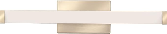 Lithonia Lighting 24-Inch LED Vanity Light with Warm White Color Temperature, Contemporary Square Bathroom Vanity Wall Light Fixture for Over The Mirror, Brushed Nickel