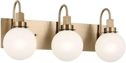 Kichler Hex Vanity Light, 22.75 Inch 3-Light Modern Vanity Light in Champagne Bronze with Opal Glass Shades for Bathroom and Powder Room, (22.75" L x 7.5" W x 10.25" H), 55151CPZ