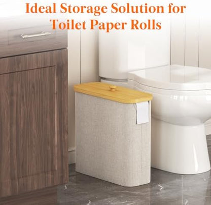 Lifewit Toilet Paper Storage Holder, Extra Large Stand Basket, 30L, Beige