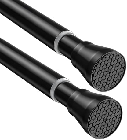 2 Pack Adjustable Tension Rods 28-48 Inch - Black