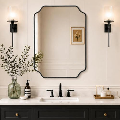 Besdomus Black Modern Bathroom Mirror: 24"x32" Minimalist Vanity Mirrors
