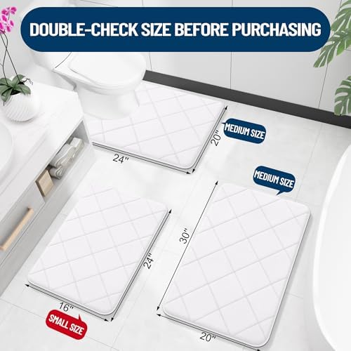 OLANLY Memory Foam Bath Mat 70x24, Ultra Soft and Absorbent Bathroom Rugs
