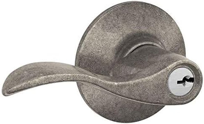 SCHLAGE F51A ACC 621 Accent Keyed Lever, Distressed Nickel