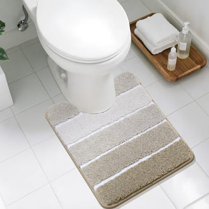 COSY HOMEER Toilet Rugs U-Shaped 24"x20", Ultra Soft Absorbent Bath Mat