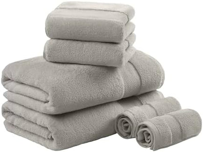 Madison Park 100% Turkish Cotton 600 GSM Bath Towel Set, 6 Piece, Grey