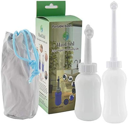 Upside Down Bidet for Postpartum Care, Old People&Child Cleansing.Portable Bidet Sprayer and Travel Bidet with Hand Held Bidet Bottle for Personal Cleansing (S+M, White)
