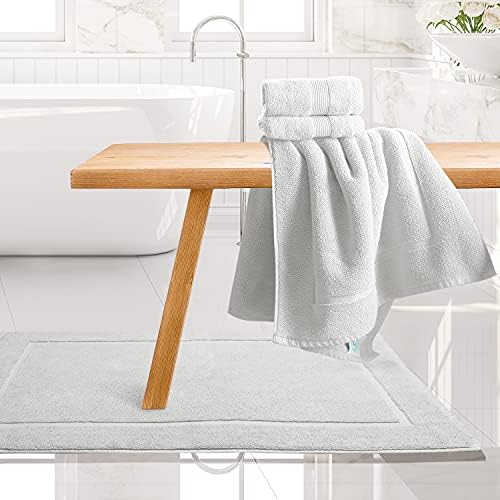 Hearth & Harbor Bath Mat Towels - 100% Ring Spun Cotton Luxury Towels - Ultra Soft & Highly Absorbent, Bathroom Towels, Floor Mat - White