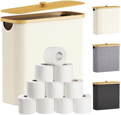Lifewit Toilet Paper Storage Holder, Extra Large Stand Basket, 30L, White