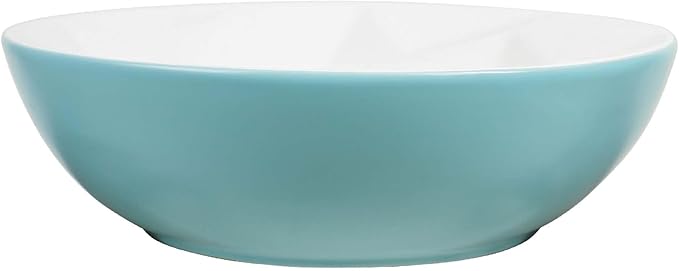 Fine Fixtures Bathroom Sink - 16 Inch Round Ceramic Vessel Sink, Modern Textured Interior Bowl Design, Perfect Sink for Bathroom Vanity, Mist Blue Wash Basin