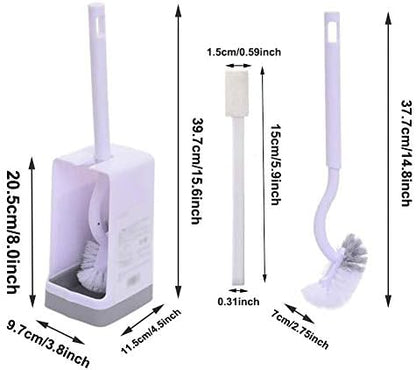 Marbarsse Bathroom Toilet Bowl Brush and Holder, Curved Design Toilet Brush for Deep Cleaning Under Rim, Best Toilet Brush Set, Easy Handy CompactToilet BowlCleaner Brush for Bathroom, 1 Pack