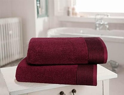 BELIZZI HOME Ultra Soft 2 Pack Oversized Bath Towel Set 28x55 inches, 100% Cotton Large Bath Towels, Ultra Absorbant Compact Quickdry & Lightweight Towel, Ideal for Gym Travel Camp Pool - Burgundy red
