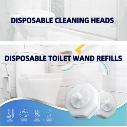 50 Count Disposable Toilet Wand Refills 3-Layer Brush Heads