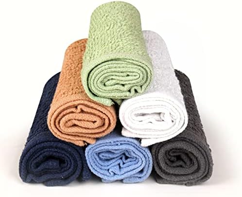 Towel and Linen Mart 100% Cotton - 48 Pack Wash Cloth Set - Flannel Face Cloths, Highly Absorbent and Soft Feel Fingertip Towels (Multi, Pack of 24)