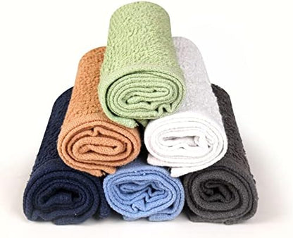 Towel and Linen Mart 100% Cotton - 48 Pack Wash Cloth Set - Flannel Face Cloths, Highly Absorbent and Soft Feel Fingertip Towels (Multi, Pack of 24)