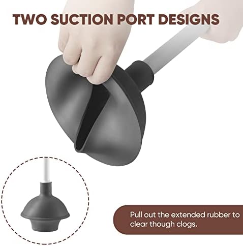 Eyliden Toilet Plunger and Brush Set, 2-in-1 Compact Holder, White