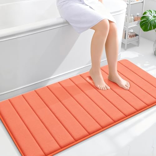 OLANLY Memory Foam Long Bathroom Rugs Runner 47x24, Super Soft Absorbent