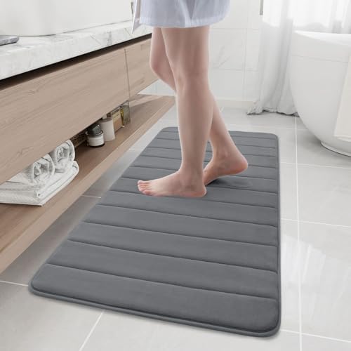 Buganda Memory Foam Bath Mat 47 x 20, Ultra Soft Absorbent Bathroom Rugs