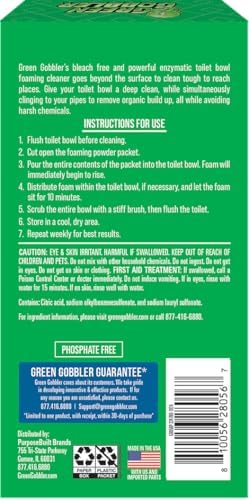 Green Gobbler 5-in-1 Foaming Toilet Bowl Cleaner + Pipe Build-up Remover, Enhanced Enzyme Formula, 2 Uses - Safe for Septic