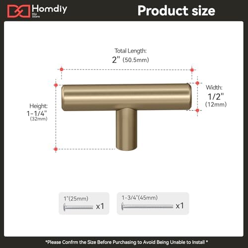 homdiy 35Pack Single Hole Knobs Cabinet Handles Champagne Bronze Kitchen Cabinet Pulls Drawer Pulls for Dresser Drawers