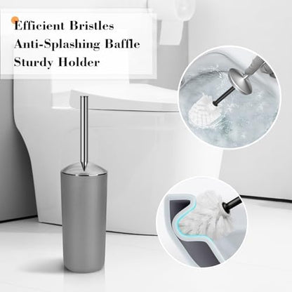 Grey Bathroom Accessories Set, 10Pcs Bathroom Accessory Set with Trash Can, Soap Dispenser and Toothbrush Holder, Soap Dish, Cotton Ball & Qtip Holder, Toilet Brush Holder, Tissue Box Cover