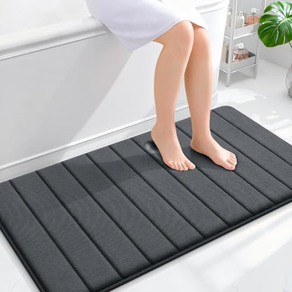 OLANLY Memory Foam Long Bathroom Rugs Runner 44x24, Super Soft Absorbent