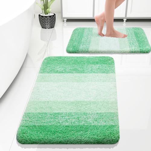 OLANLY Micorfiber Bathroom Rug Set 2 Piece, 30"x20"+24"x16"