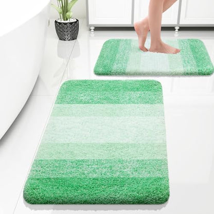 OLANLY Micorfiber Bathroom Rug Set 2 Piece, 30"x20"+24"x16"
