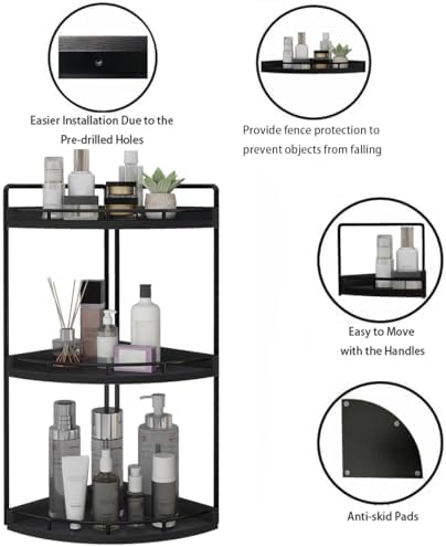 Dorhors Corner Bathroom Organizer Countertop,Vanity Counter Storage Shelf