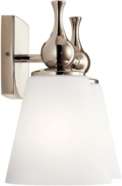 Kichler Cosabella 15 Inch 2 Light Vanity Light with Satin Etched Case Opal in Black