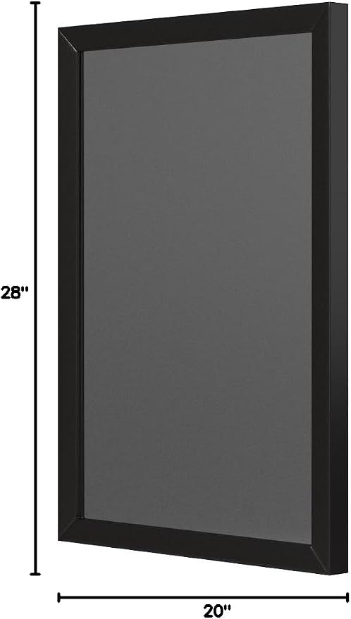 Amazon Basics Rectangular Wall Mount Mirror for Bedroom, Living Room, Entryway, Standard Trim, 20" x 28", Black