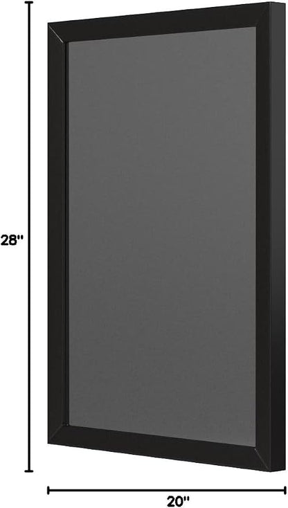 Amazon Basics Rectangular Wall Mount Mirror for Bedroom, Living Room, Entryway, Standard Trim, 20" x 28", Black