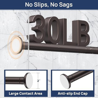 ENJOYBASICS 1" Bronze Shower Curtain Rod, 30-88" Adjustable, Secure Tension