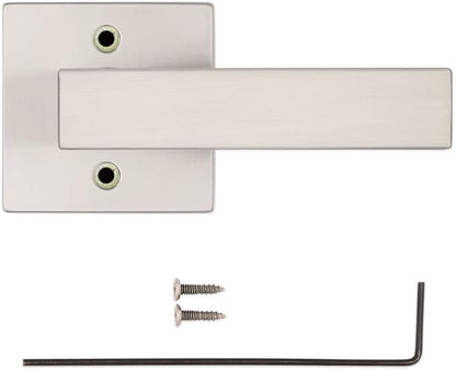 Kwikset Singapore Dummy Door Handle, Single Sided Lever for Closets, French Double Doors, and Pantry, Satin Nickel Non-Turning Reversible Interior Push/Pull Lever, with Microban Protection (Pack of 4)