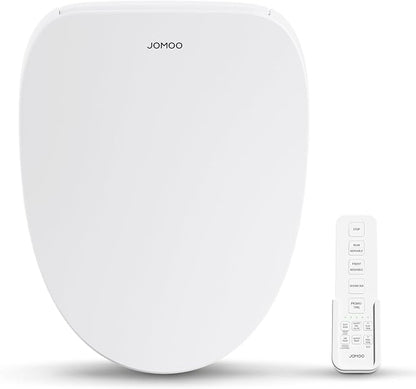 JOMOO Smart Bidet Toilet Seat Elongated, Electric Bidet with Heated Seat, Warm Air Dryer, Self-Cleaning Stainless Steel Nozzle, Remote Control, Night Light, Easy Installation