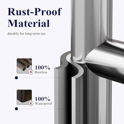 Kitsure Metal Toilet Paper Holder Free Standing, Medium, Chrome Silver