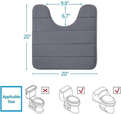 Buganda Memory Foam U-Shaped Toilet Rugs 20 x 20, Absorbent Bathroom mat