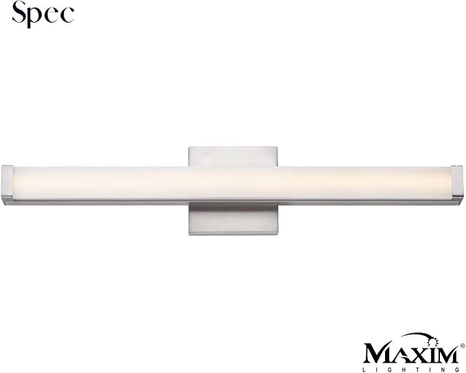 Maxim Lighting Spec Bath Vanity Light | Satin Nickel Aluminum Finish | Contemporary Indoor Light Fixture | Ideal for Bathrooms & Powder Rooms | Dimmable | Home Decor Light Fixture | 52004SN