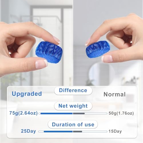 Msvvko Toilet Bowl Cleaner Tablets 32 Packs-85oz, Ultra-Clean Blue Cleaners for Deodorizing & Descaling, Long-Lasting Automatic Toilet Tank Cleaners, Against Tough Stains