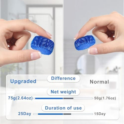 Msvvko Toilet Bowl Cleaner Tablets 32 Packs-85oz, Ultra-Clean Blue Cleaners for Deodorizing & Descaling, Long-Lasting Automatic Toilet Tank Cleaners, Against Tough Stains